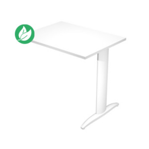 Extension retour pour bureau Pronto Métal - L.80 x P.60 cm - Plateau Blanc - Pied L Blanc Extension retour pour bureau Pronto Métal - L.80 x P.60 cm - Plateau Blanc - Pied L Blanc