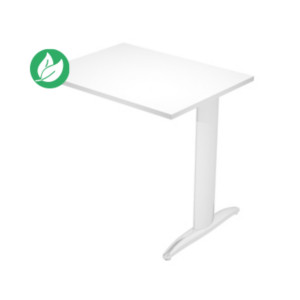 Extension retour pour bureau Pronto Métal - L.80 x P.60 cm - Plateau Blanc - Pied L Chrome Extension retour pour bureau Pronto Métal - L.80 x P.60 cm - Plateau Blanc - Pied L Chrome