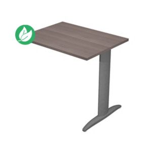 Extension retour pour bureau Pronto Métal - L.80 x P.60 cm - Plateau Cendre - Pied L Anthracite Extension retour pour bureau Pronto Métal - L.80 x P.60 cm - Plateau Cendre - Pied L Anthracite