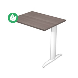 Extension retour pour bureau Pronto Métal - L.80 x P.60 cm - Plateau Cendre - Pied L Blanc Extension retour pour bureau Pronto Métal - L.80 x P.60 cm - Plateau Cendre - Pied L Blanc