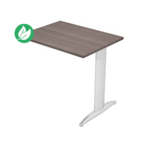 Extension retour pour bureau Pronto Métal - L.80 x P.60 cm - Plateau Cendre - Pied L Chrome Extension retour pour bureau Pronto Métal - L.80 x P.60 cm - Plateau Cendre - Pied L Chrome