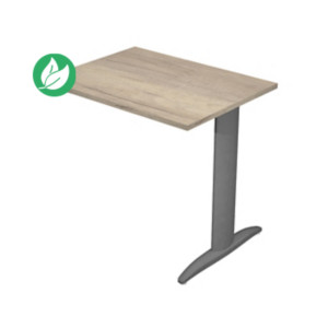 Extension retour pour bureau Pronto Métal - L.80 x P.60 cm - Plateau Chêne Canadien - Pied L Anthracite Extension retour pour bureau Pronto Métal - L.80 x P.60 cm - Plateau Chêne Canadien - Pied L Anthracite