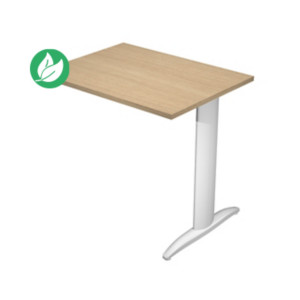 Extension retour pour bureau Pronto Métal - L.80 x P.60 cm - Plateau Chêne - Pied L Aluminium Extension retour pour bureau Pronto Métal - L.80 x P.60 cm - Plateau Chêne - Pied L Aluminium
