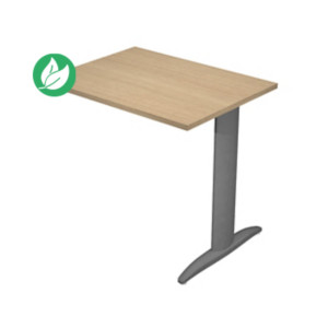Extension retour pour bureau Pronto Métal - L.80 x P.60 cm - Plateau Chêne - Pied L Anthracite Extension retour pour bureau Pronto Métal - L.80 x P.60 cm - Plateau Chêne - Pied L Anthracite