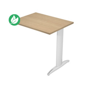 Extension retour pour bureau Pronto Métal - L.80 x P.60 cm - Plateau Chêne - Pied L Chrome Extension retour pour bureau Pronto Métal - L.80 x P.60 cm - Plateau Chêne - Pied L Chrome