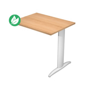 Extension retour pour bureau Pronto Métal - L.80 x P.60 cm - Plateau Hêtre - Pied L Aluminium Extension retour pour bureau Pronto Métal - L.80 x P.60 cm - Plateau Hêtre - Pied L Aluminium