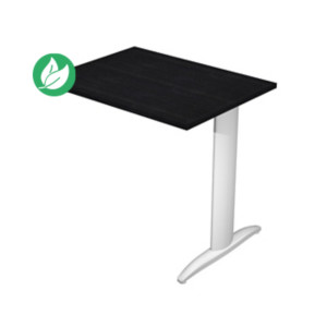 Extension retour pour bureau Pronto Métal - L.80 x P.60 cm - Plateau Noir - Pied L Aluminium Extension retour pour bureau Pronto Métal - L.80 x P.60 cm - Plateau Noir - Pied L Aluminium