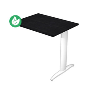 Extension retour pour bureau Pronto Métal - L.80 x P.60 cm - Plateau Noir - Pied L Blanc Extension retour pour bureau Pronto Métal - L.80 x P.60 cm - Plateau Noir - Pied L Blanc