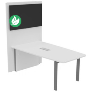 Extension de table haute réunion Visio L.180 cm x H.105 cm - Plateau et Pieds métal Blanc Extension de table haute réunion Visio L.180 cm x H.105 cm - Plateau et Pieds métal Blanc