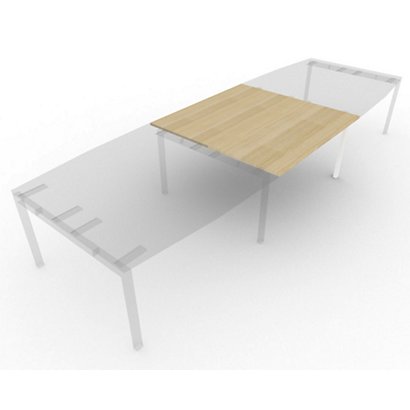 Extension pour table de réunion tonneau - gamme ARCHE - L.140 x P.140 x H.72 cm - plateau Chêne - pieds Blanc