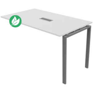 Extension de table réunion Visio L.180 cm x H.105 cm - Plateau Blanc Pieds métal Alu Extension de table réunion Visio L.180 cm x H.105 cm - Plateau Blanc Pieds métal Alu