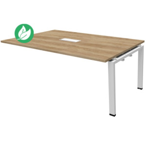 Extension de table réunion Visio L.180 cm x H.72 cm - Plateau Chêne Nebraska Pieds métal Blanc Extension de table réunion Visio L.180 cm x H.72 cm - Plateau Chêne Nebraska Pieds métal Blanc