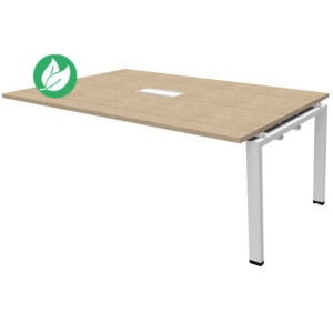 Extension de table réunion Visio L.180 cm x H.72 cm - Plateau Chêne Pieds métal Blanc Extension de table réunion Visio L.180 cm x H.72 cm - Plateau Chêne Pieds métal Blanc