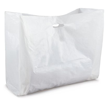 Extra large plastic carrier bags, white, 700x650x300mm, pack of 50