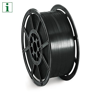 Extruded polyester strapping, plastic reel, 12x0.6mm