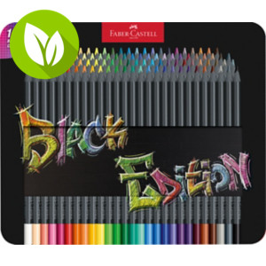 Faber-Castell Black Edition, Lapices de colores, cuerpo triangular, estuche metálico de 100 unidades, colores surtidos Faber-Castell Black Edition, Lapices de colores, cuerpo triangular, estuche metálico de 100 unidades, colores surtidos