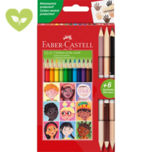 FABER-CASTELL Children of the world 12 Matite colorate, Colori Assortiti + 3 Matite colorate bicolore, Colori Assortiti FABER-CASTELL Children of the world 12 Matite colorate, Colori Assortiti + 3 Matite colorate bicolore, Colori Assortiti