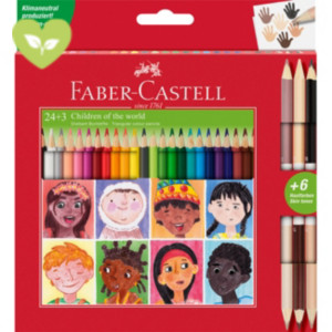 FABER-CASTELL Children of the world 24 Matite colorate, Colori Assortiti + 3 Matite colorate bicolore, Colori Assortiti FABER-CASTELL Children of the world 24 Matite colorate, Colori Assortiti + 3 Matite colorate bicolore, Colori Assortiti