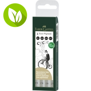 Faber-Castell Ecco Pigment Rotulador de calibrado, cuerpo reciclado, puntas 0,1 - 0,3 - 0,5 - 0,7 mm, bolsa de 4 Faber-Castell Ecco Pigment Rotulador de calibrado, cuerpo reciclado, puntas 0,1 - 0,3 - 0,5 - 0,7 mm, bolsa de 4