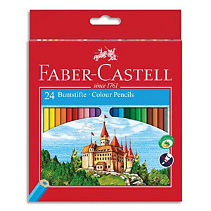 FABER CASTELL Etui 24 crayons de couleur CHÂTEAU. Coloris assortis