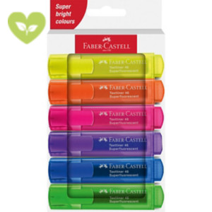 FABER-CASTELL Evidenziatori Textliner 46 Superfluorescent, Punta a scalpello, Tratto 1 - 2 - 5 mm, Colori assortiti (confezione 6 pezzi) FABER-CASTELL Evidenziatori Textliner 46 Superfluorescent, Punta a scalpello, Tratto 1 - 2 - 5 mm, Colori assortiti (confezione 6 pezzi)