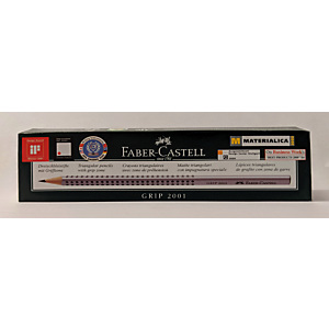 Faber-Castell Grip 2001 Lápiz de grafito, mina HB, cuerpo triangular plateado con empuñadura Faber-Castell Grip 2001 Lápiz de grafito, mina HB, cuerpo triangular plateado con empuñadura