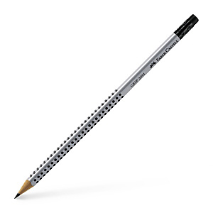 Faber-Castell GRIP 2001 Matita in grafite, Mina HB, Fusto triangolare argento con impugnatura morbida Faber-Castell GRIP 2001 Matita in grafite, Mina HB, Fusto triangolare argento con impugnatura morbida