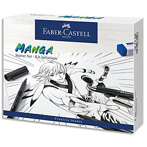 FABER CASTELL Kit d'apprentissage Manga. Feutre, porte-mine, mines, gomme, mannequin et mode d'emplois