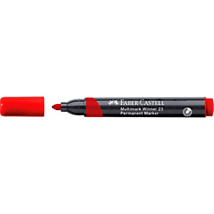 FABER-CASTELL Marcatore permanente Multimark Winner 23, Punta Tonda, Tratto 2,8 mm, Rosso FABER-CASTELL Marcatore permanente Multimark Winner 23, Punta Tonda, Tratto 2,8 mm, Rosso