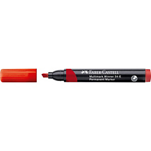 FABER-CASTELL Marcatore permanente Multimark Winner 54-E, Punta a scalpello, Tratto 1,6 - 2,3 - 4,9 mm, Rosso FABER-CASTELL Marcatore permanente Multimark Winner 54-E, Punta a scalpello, Tratto 1,6 - 2,3 - 4,9 mm, Rosso