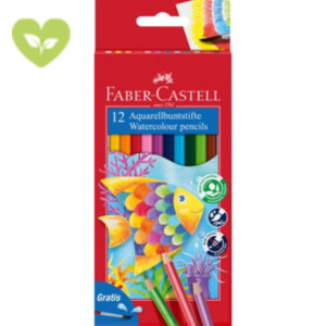FABER-CASTELL Matita colorata Acquerellabile, Fusto Esagonale, Colori Assortiti (confezione 12 pezzi) FABER-CASTELL Matita colorata Acquerellabile, Fusto Esagonale, Colori Assortiti (confezione 12 pezzi)