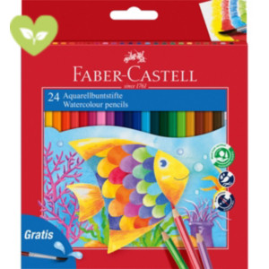 FABER-CASTELL Matita colorata Acquerellabile, Fusto Esagonale, Colori Assortiti (confezione 24 pezzi) FABER-CASTELL Matita colorata Acquerellabile, Fusto Esagonale, Colori Assortiti (confezione 24 pezzi)