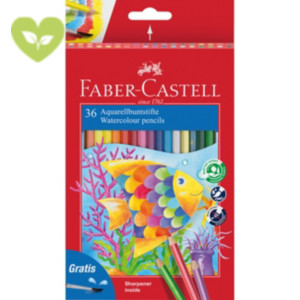 FABER-CASTELL Matita colorata Acquerellabile, Fusto Esagonale, Colori Assortiti (confezione 36 pezzi) FABER-CASTELL Matita colorata Acquerellabile, Fusto Esagonale, Colori Assortiti (confezione 36 pezzi)