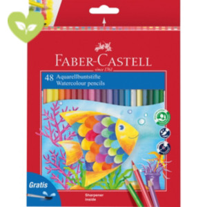 FABER-CASTELL Matita colorata Acquerellabile, Fusto Esagonale, Colori Assortiti (confezione 48 pezzi) FABER-CASTELL Matita colorata Acquerellabile, Fusto Esagonale, Colori Assortiti (confezione 48 pezzi)