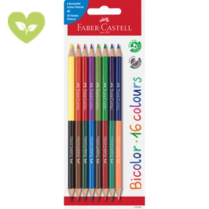 FABER-CASTELL Matita colorata bicolore, Fusto Triangolare, Colori Assortiti (confezione 8 pezzi) FABER-CASTELL Matita colorata bicolore, Fusto Triangolare, Colori Assortiti (confezione 8 pezzi)