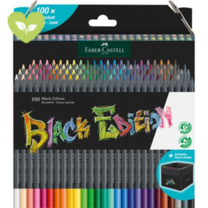 FABER-CASTELL Matita colorata Black Edition, Fusto Triangolare, Colori Assortiti (confezione 100 pezzi) FABER-CASTELL Matita colorata Black Edition, Fusto Triangolare, Colori Assortiti (confezione 100 pezzi)