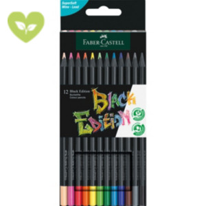 FABER-CASTELL Matita colorata Black Edition, Fusto Triangolare, Colori Assortiti (confezione 12 pezzi) FABER-CASTELL Matita colorata Black Edition, Fusto Triangolare, Colori Assortiti (confezione 12 pezzi)