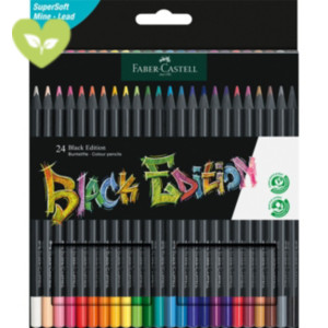 FABER-CASTELL Matita colorata Black Edition, Fusto Triangolare, Colori Assortiti (confezione 24 pezzi) FABER-CASTELL Matita colorata Black Edition, Fusto Triangolare, Colori Assortiti (confezione 24 pezzi)