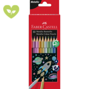 FABER-CASTELL Matita colorata, Fusto Esagonale, Colori Assortiti Metallizzati (confezione 10 pezzi) FABER-CASTELL Matita colorata, Fusto Esagonale, Colori Assortiti Metallizzati (confezione 10 pezzi)