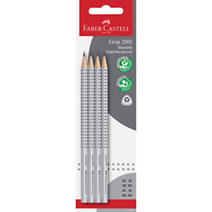 FABER-CASTELL Matita in grafite Grip 2001, Mina H - HB - B - 2B, Fusto Triangolare (confezione 4 pezzi) FABER-CASTELL Matita in grafite Grip 2001, Mina H - HB - B - 2B, Fusto Triangolare (confezione 4 pezzi)