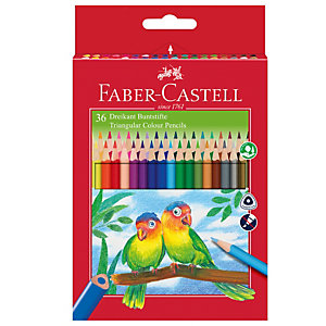 FABER-CASTELL Matite colorate Eco triangolari - diametro mina 3 mm - con temperino - colori assortiti - Faber Castell