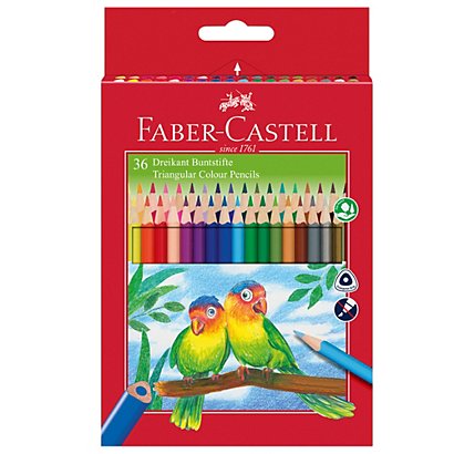 FABER-CASTELL Matite colorate Eco triangolari - diametro mina 3 mm - con  temperino - colori assortiti - Faber Castell - Matite Colorate