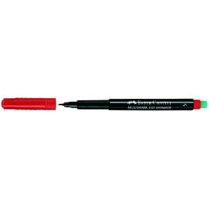Faber-Castell MULTIMARK 1523, marcador permanente, punta extrafina de 0,4 mm, con borrador, rojo