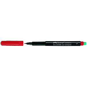 Faber-Castell MULTIMARK 1523, marcador permanente, punta extrafina de 0,4 mm, con borrador, rojo