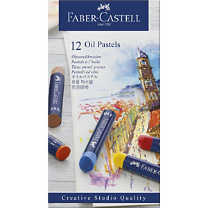 Faber-Castell Pack de 12 ceras de colores pastel al aceite de calidad de estudio Faber-Castell Pack de 12 ceras de colores pastel al aceite de calidad de estudio