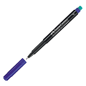 FABER-CASTELL Pennarello Multimark universale permanente con gomma - punta fine 0,6mm - blu FABER-CASTELL Pennarello Multimark universale permanente con gomma - punta fine 0,6mm - blu