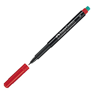 FABER-CASTELL Pennarello Multimark universale permanente con gomma - punta superfine 0,4mm - rosso FABER-CASTELL Pennarello Multimark universale permanente con gomma - punta superfine 0,4mm - rosso