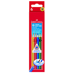 Faber-Castell Lápices de colores con grip, cuerpo triangular con grip, colores de minas variados