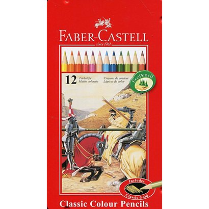 Faber-Castell Lápices de colores, cuerpo hexagonal, colores de minas variados