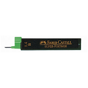 Faber-Castell Superpolymer Minas de recambio B para portaminas de 1,4 mm, tubo de 6